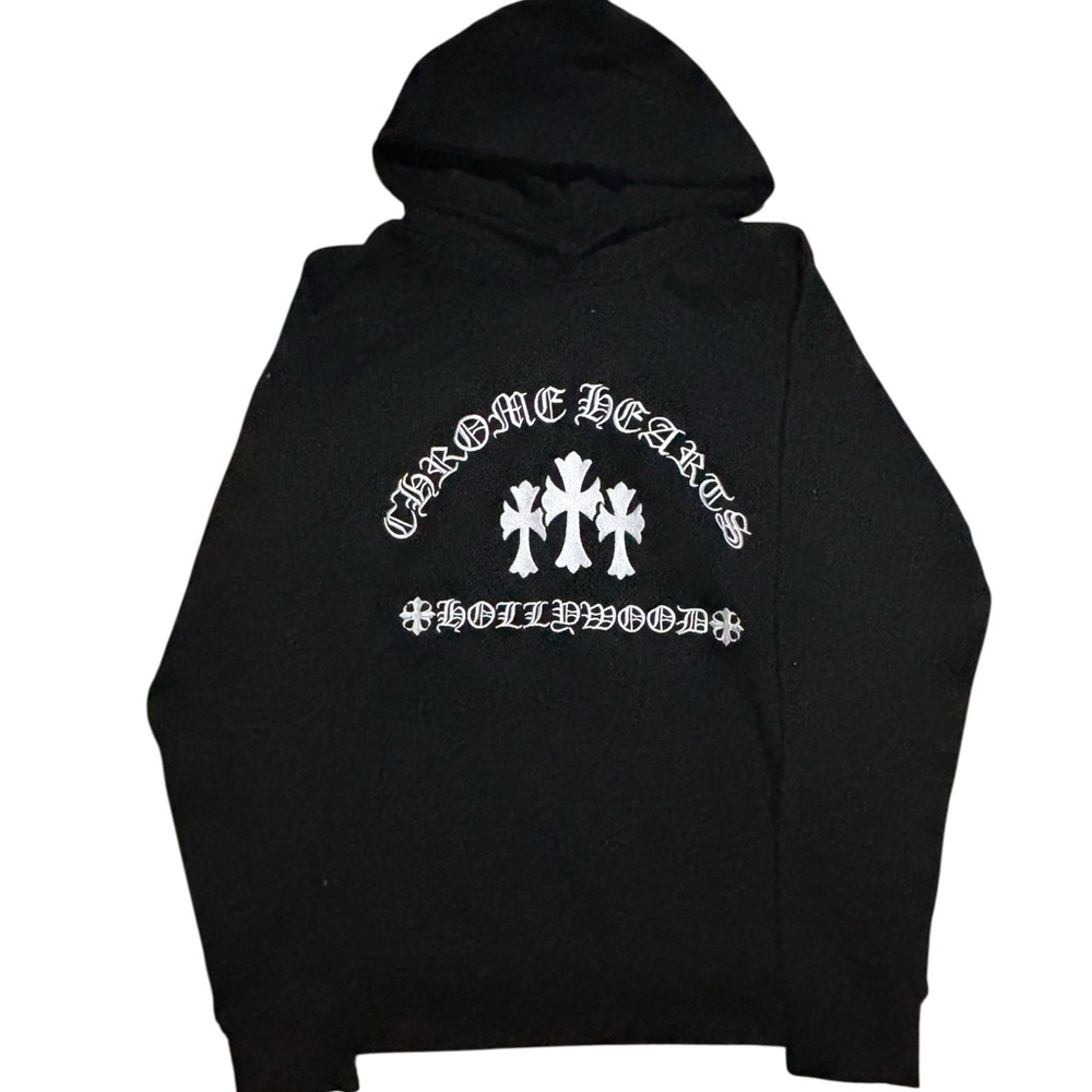 Chrome Hearts Black Hoodie with White Logo